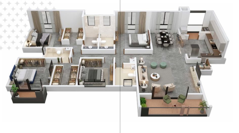 Mittle-Nitaara-Tower-Floor-Plan-4 BHK-1592 Sqft